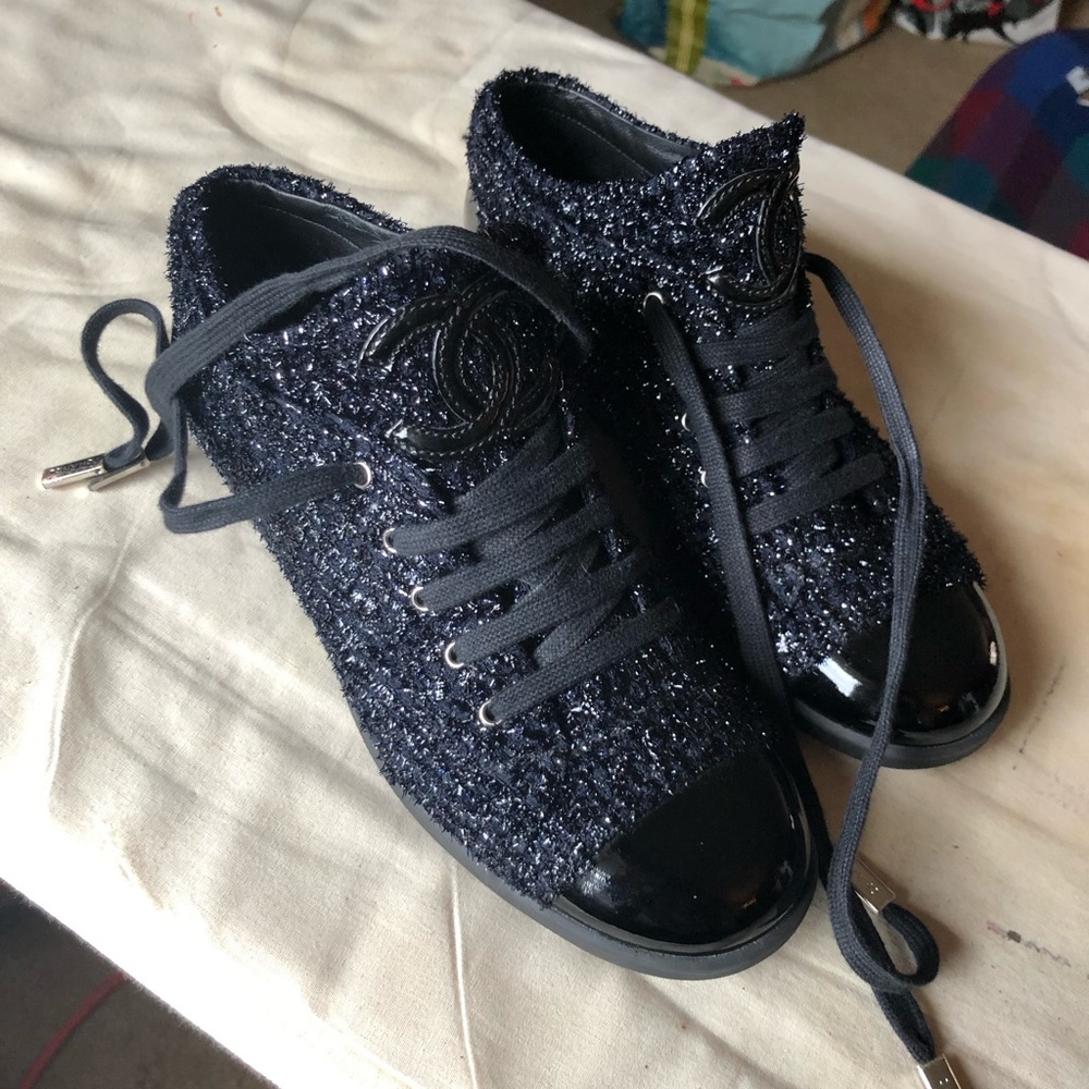 Chanel lace up sneakers size 7.5